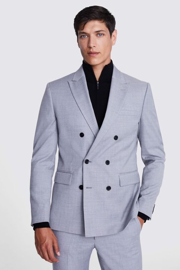 MOSS Grey Slim Fit Stretch Suit: Jacket
