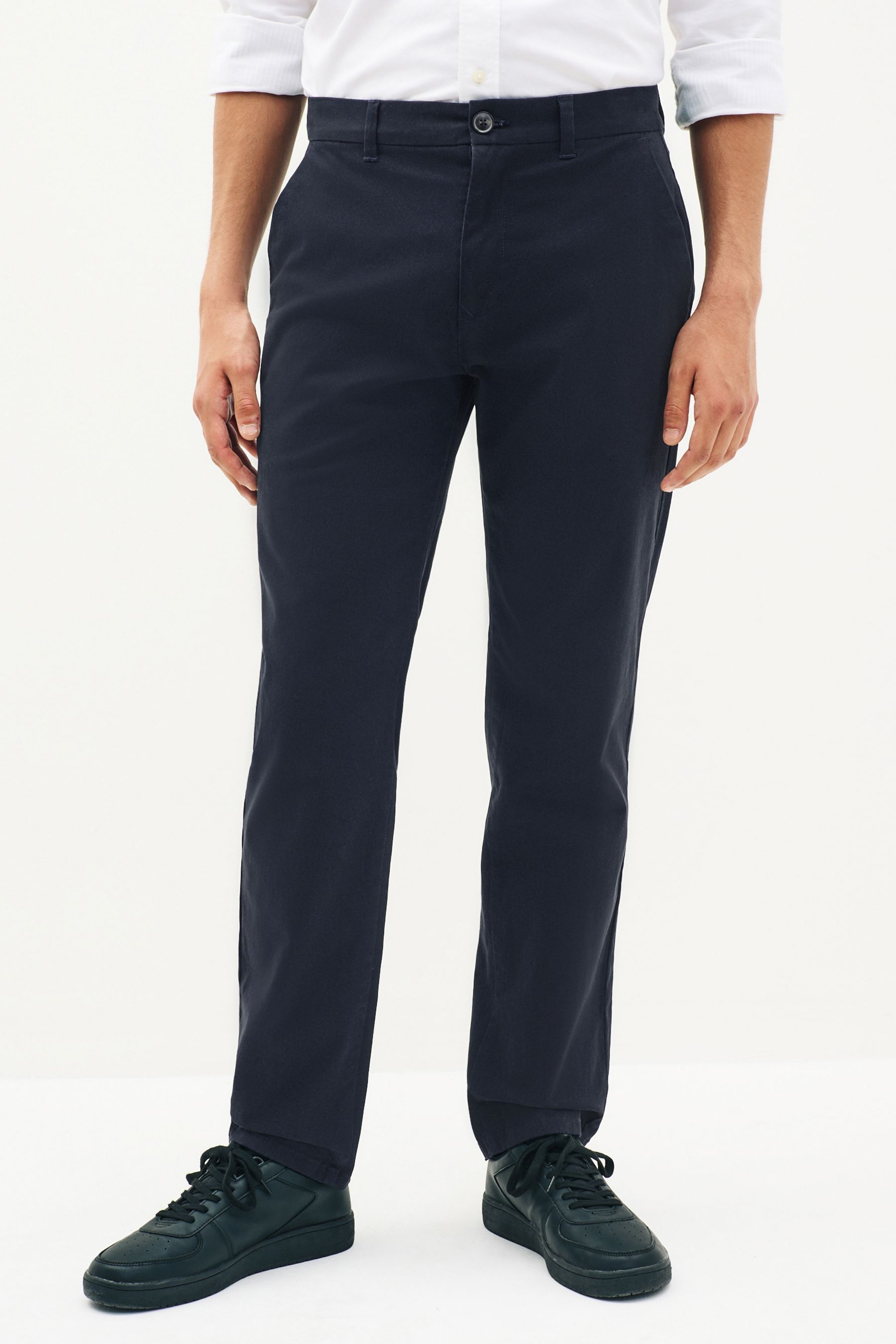 Buy Navy Blue Relaxed Fit Stretch Chino Trousers from the Next UK ...