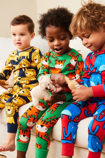 Bright Animal Print Snuggle Pyjamas 3 Pack (9mths-8yrs)