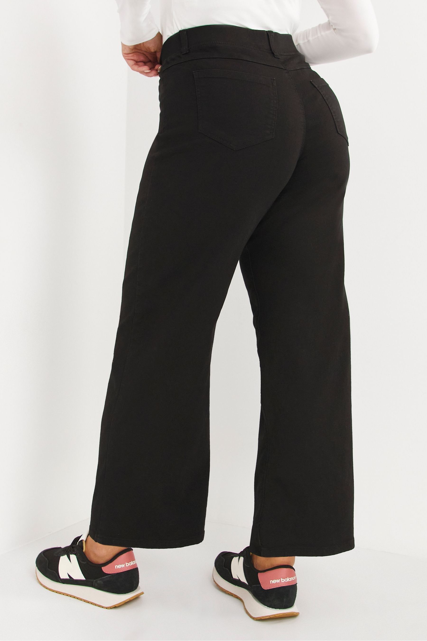 Buy Simply Be Lottie Wide Leg Black Jeggings from the Next UK online shop