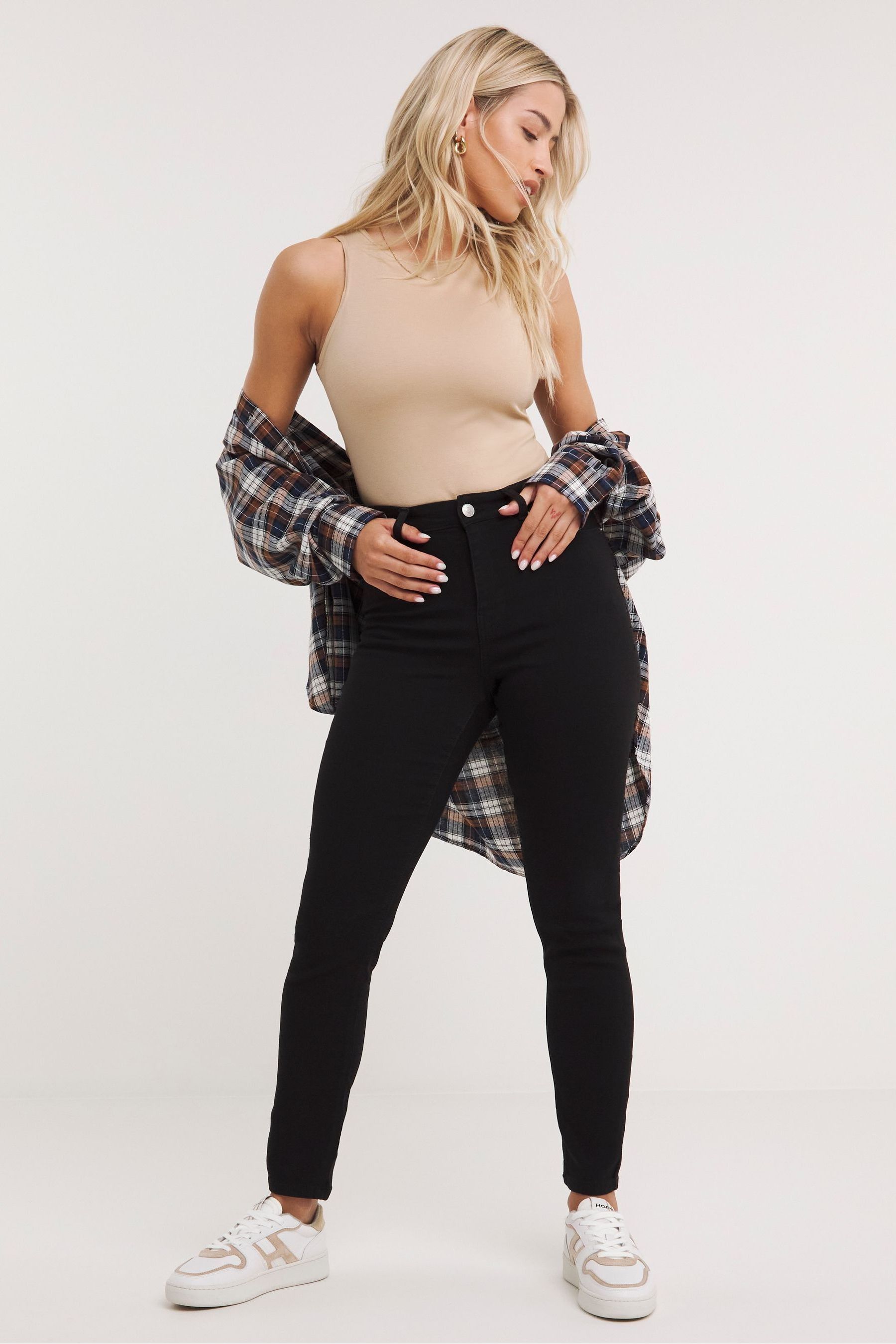 High waisted outlet black jeans stretch