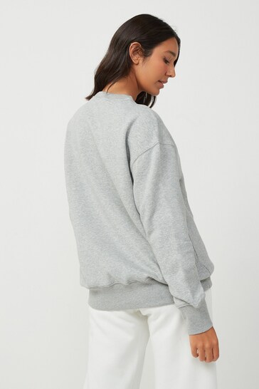 Nike Grey Oversized Mini Swoosh Sweatshirt
