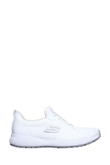 Skechers White Squad Slip Resistant Work Womens Trainers