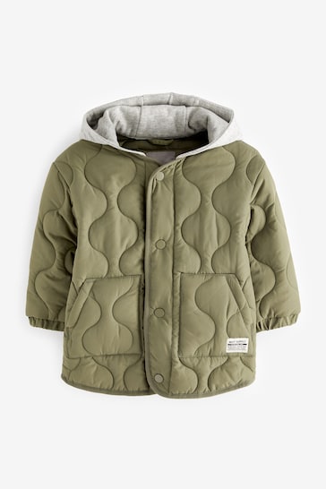 Buy Khaki Green Quilted Jacket (3mths-7yrs) from the Next UK online shop