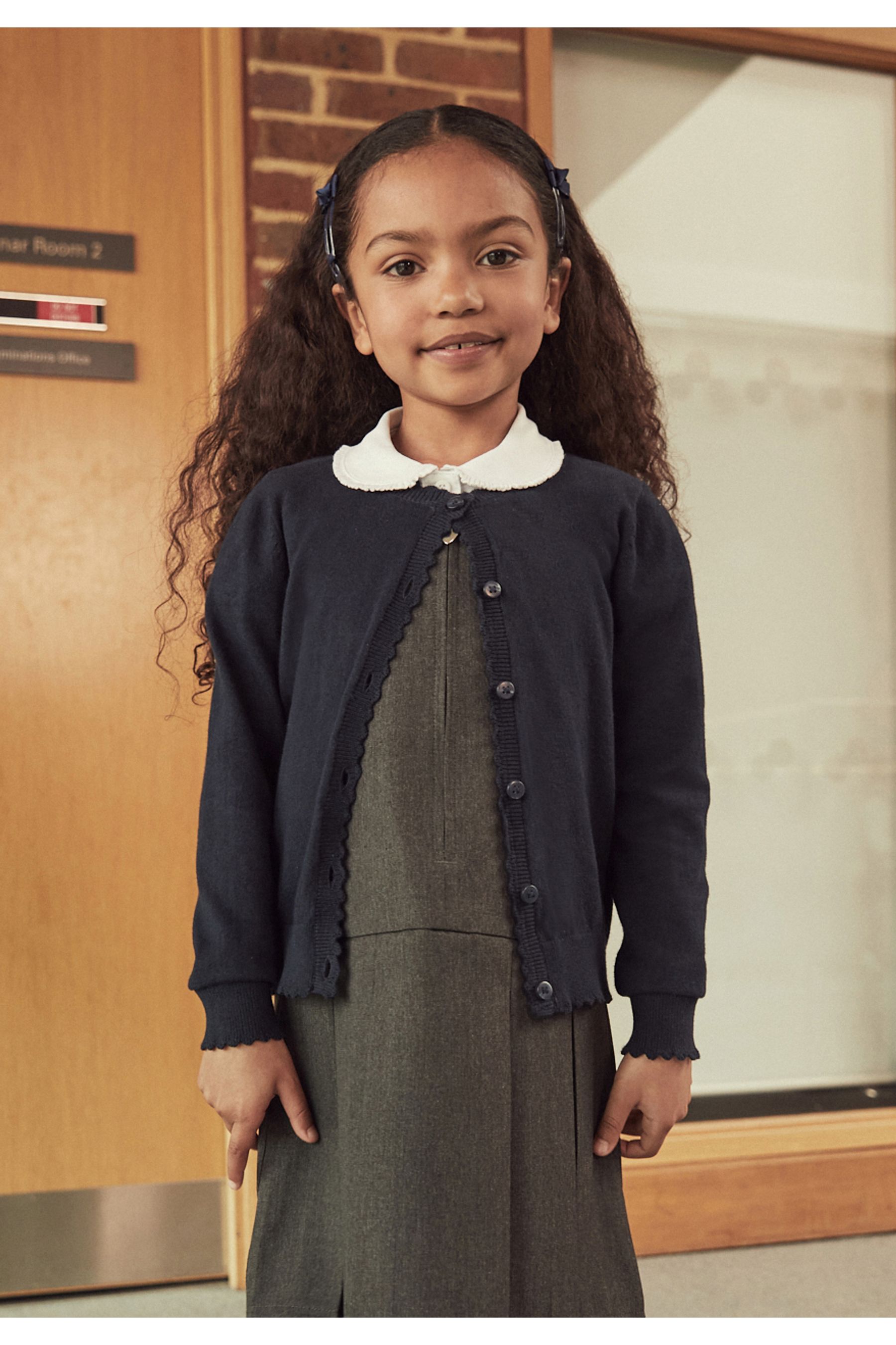 Children's navy online school cardigans