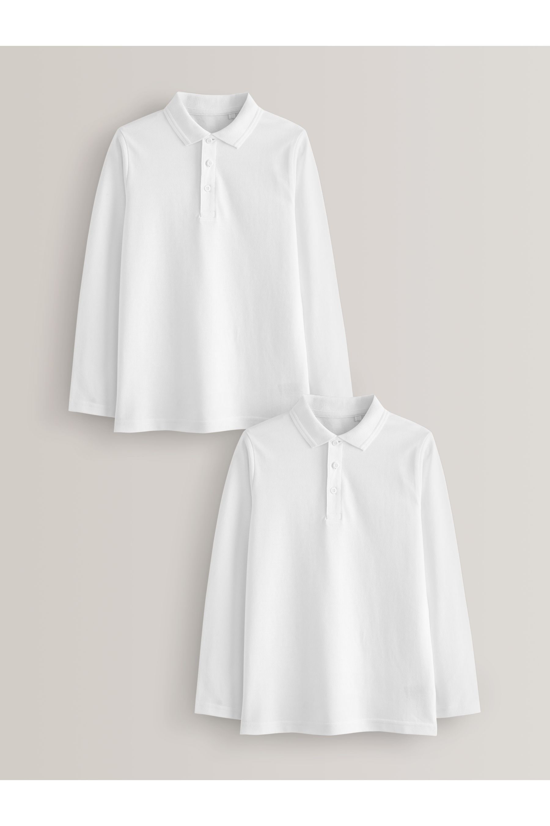 Long sleeve white school polo shirts hotsell
