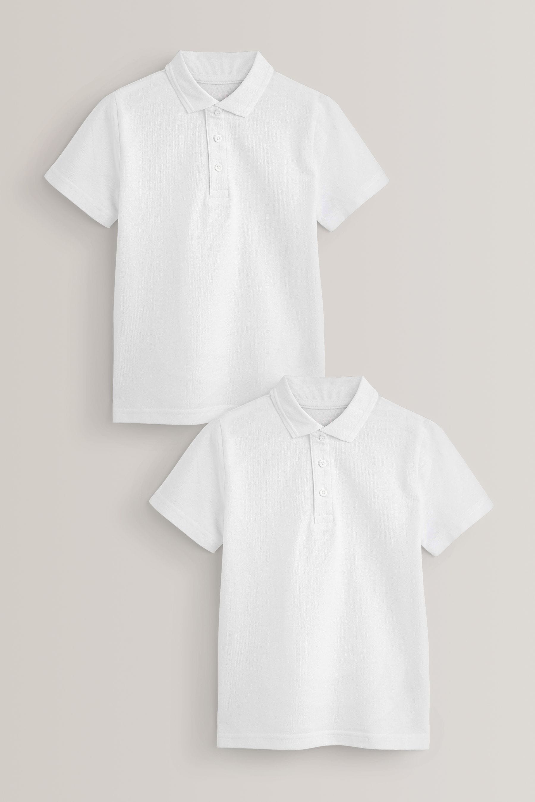 Buy White 2 Pack Cotton School Polo Shirts 3 16yrs from the Next
