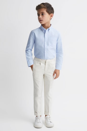 Reiss Soft Blue Greenwich Senior Slim Fit Button-Down Oxford Shirt