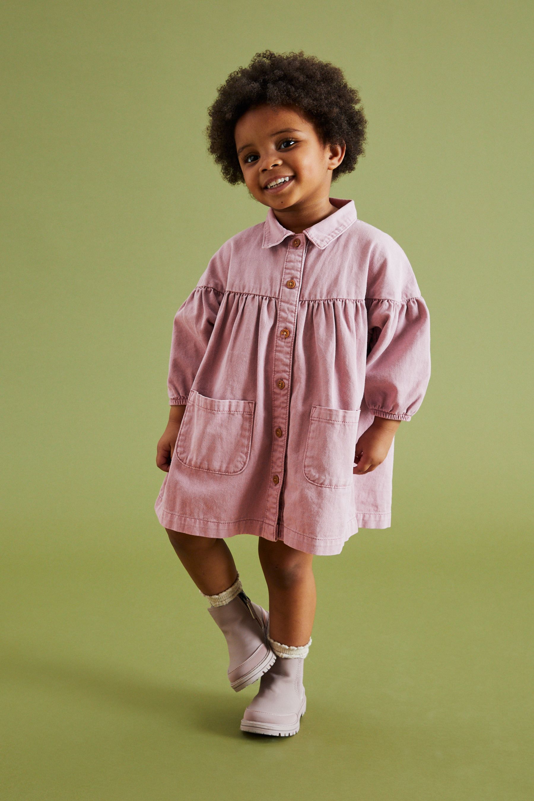 Buy Lilac Purple Cotton Shirt Dress 3mths 8yrs from the Next UK