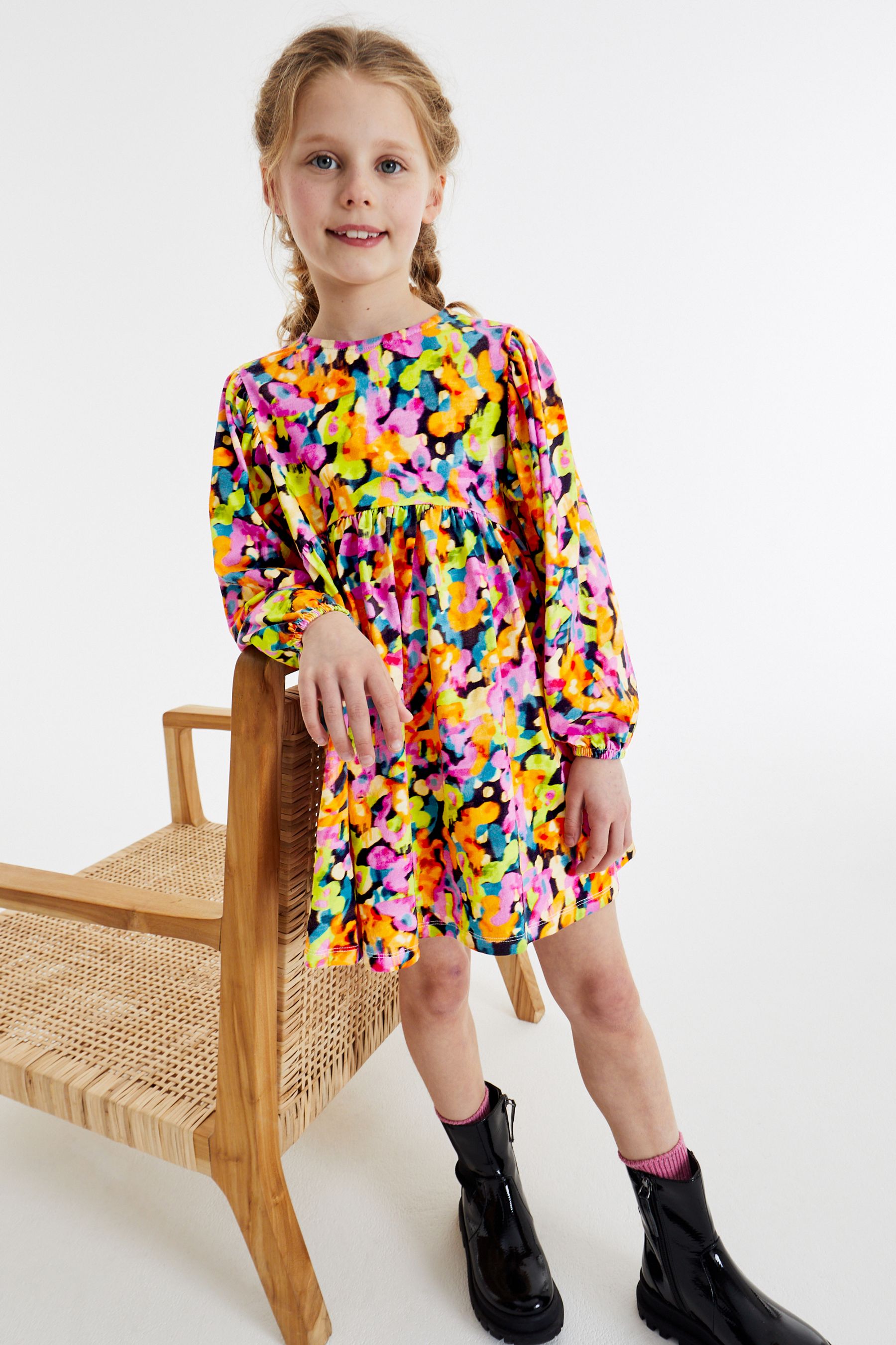 Buy Pink/ Yellow/ Blue/ Black Digital Splat Print Long Sleeve Jersey ...