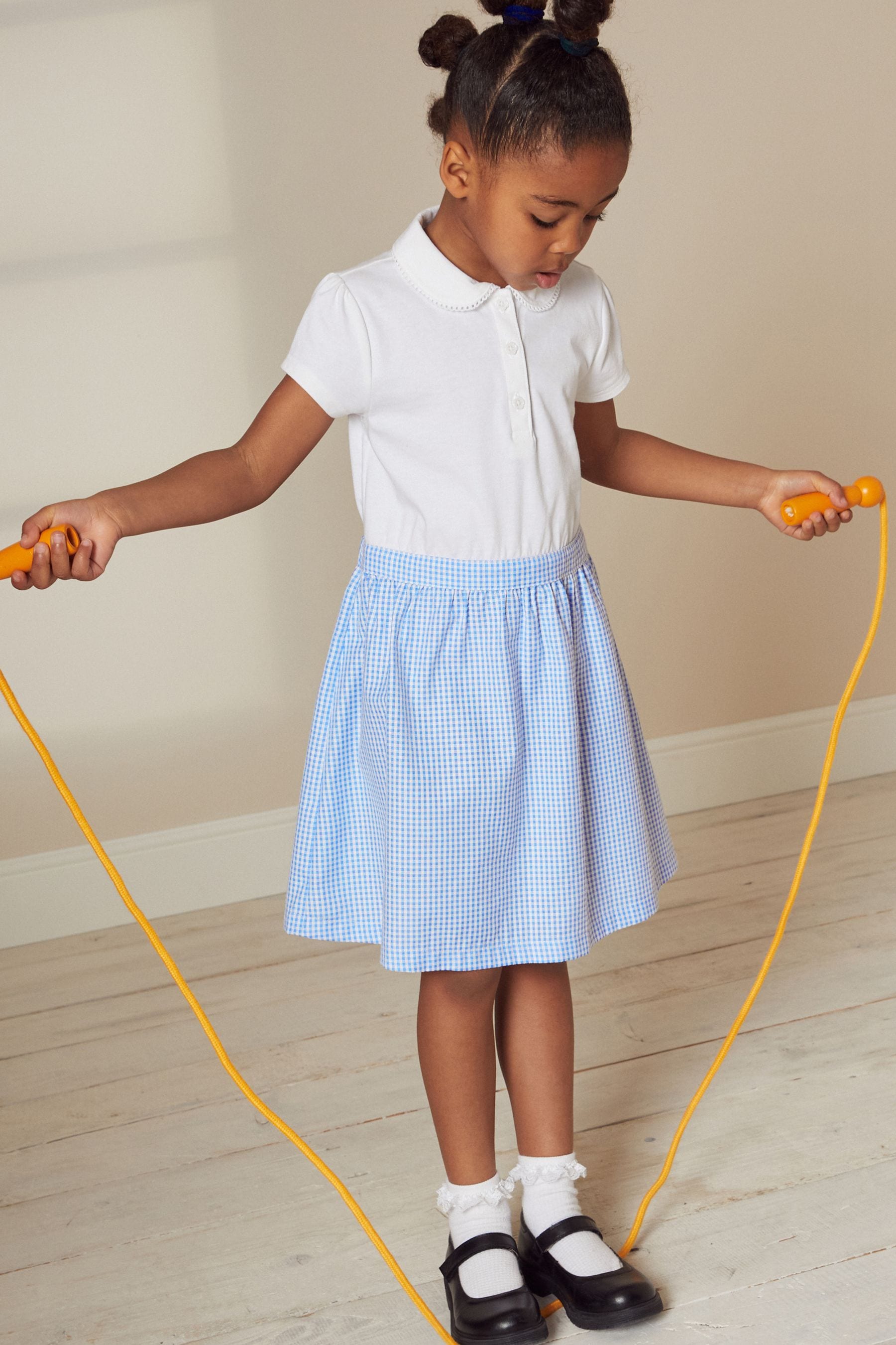Gingham skirt and top shop set school