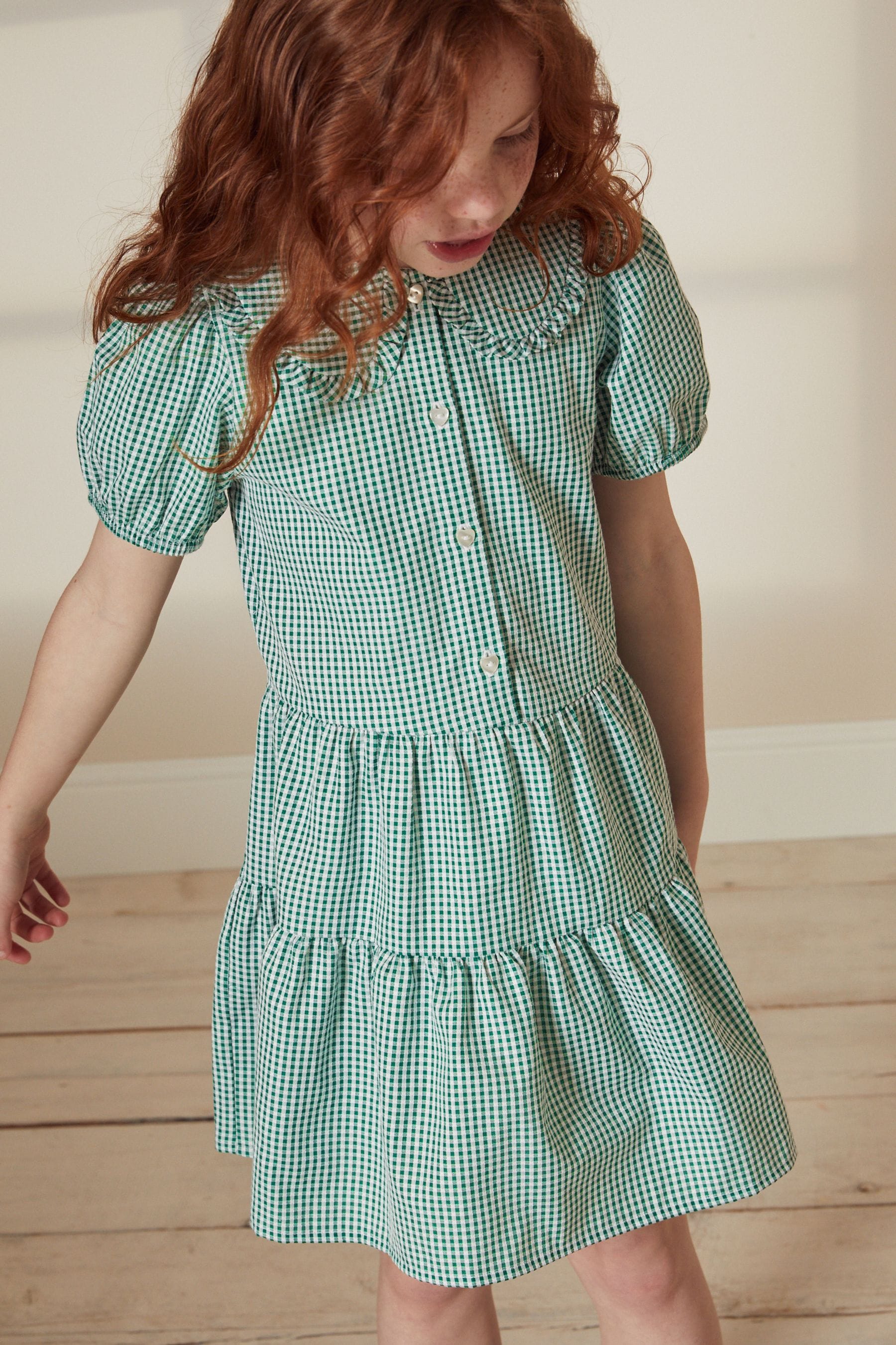 Green gingham cheap school dress