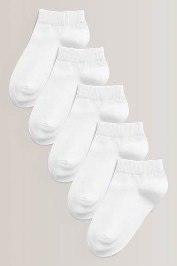 Buy White 5 Pack Cotton Rich Trainer Socks from the Next UK online shop