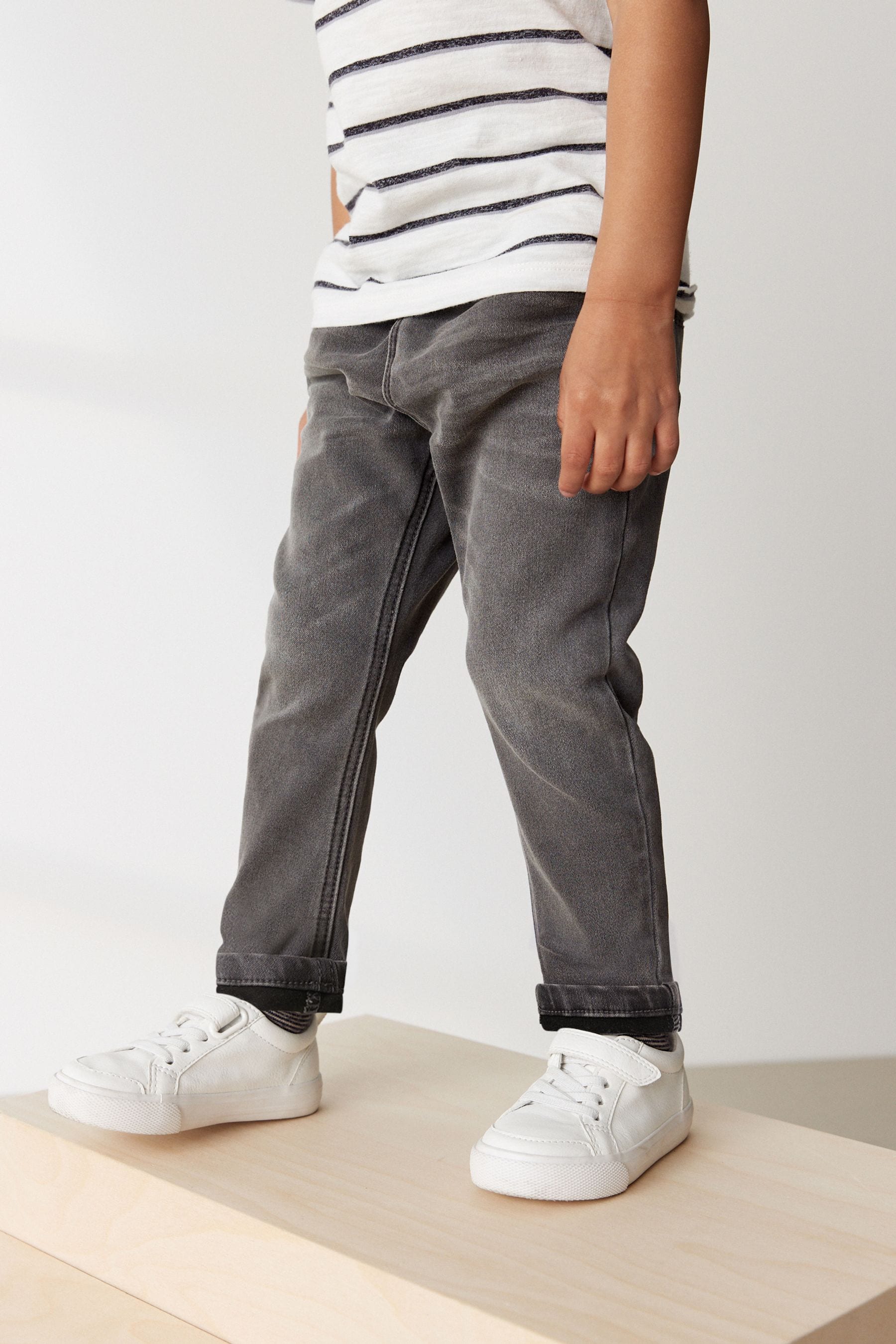 Grey Super Soft Pull On Jeans With Stretch 3mths 7yrs