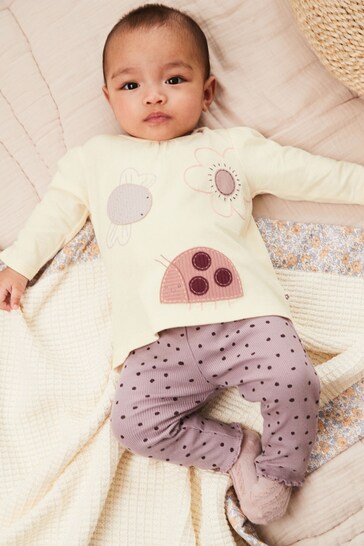 Lilac Purple Character Baby Top And Leggings over Set