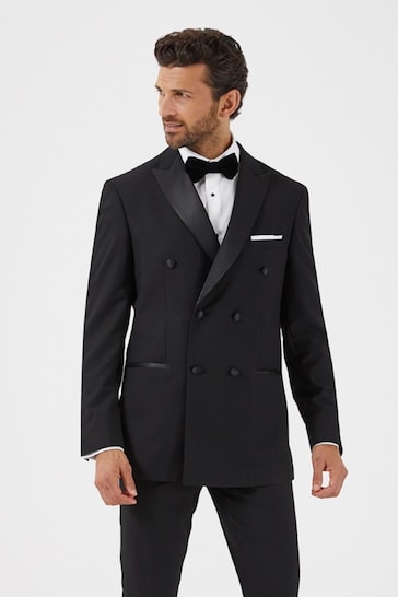 Skopes Sinatra Black Tailored Double Breasted Suit Jacket