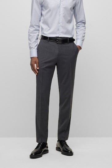 BOSS Grey Slim Fit Suit :Trousers