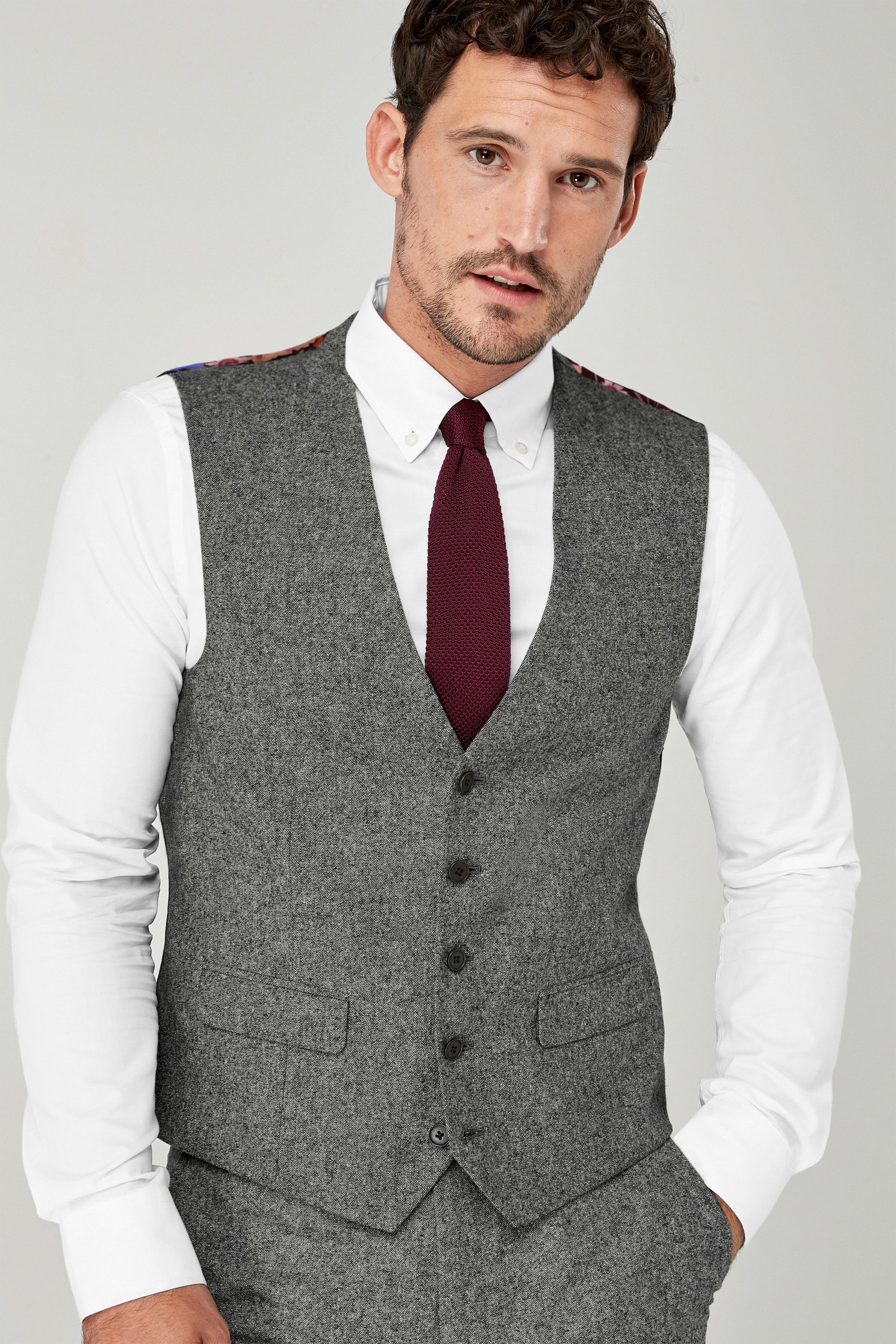 Buy Grey Donegal Suit Waistcoat from the Next UK online shop