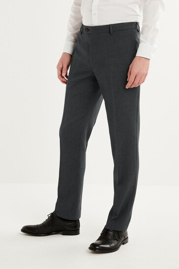 Buy Charcoal Grey Slim fit Puppytooth Fabric Suit: Trousers from the ...