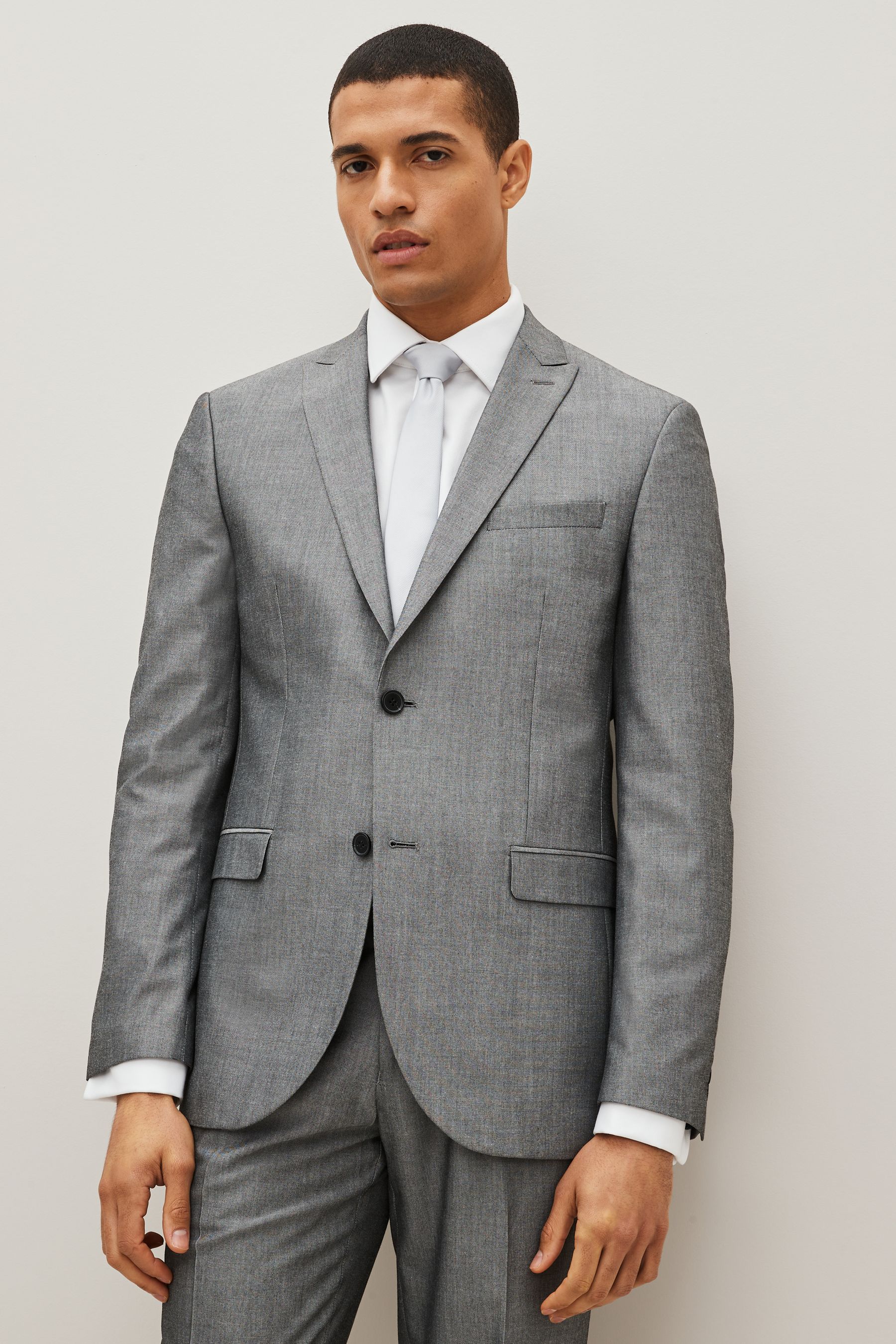 Buy Light Grey Regular Fit Two Button Suit Jacket from the Next UK ...