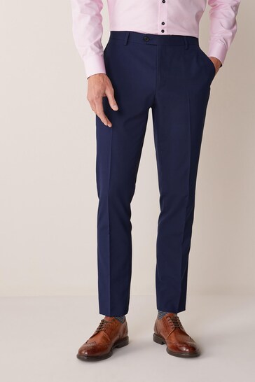 Bright Blue Slim Suit Trousers