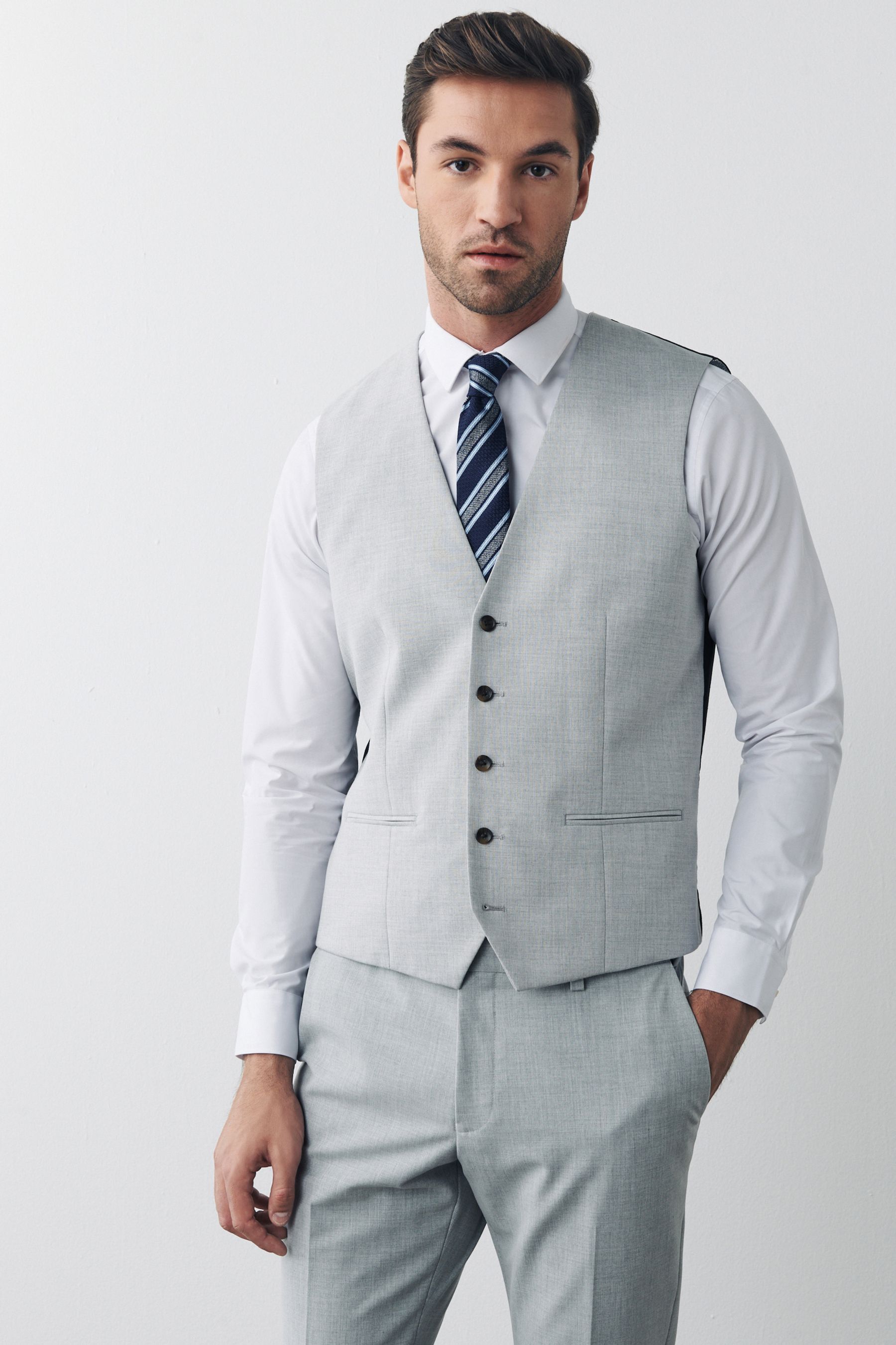 Next light outlet grey waistcoat