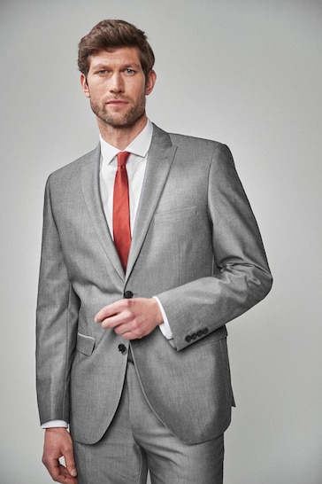 Light Grey Tailored Two Button Suit Jacket
