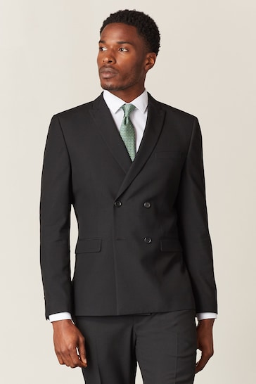 Black Double Breasted Suit Jacket