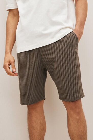 Neutral Textured Jersey Shorts