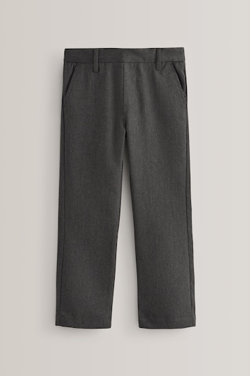 Grey Regular Pull-On Waist School Formal Straight Trousers (3-17yrs)