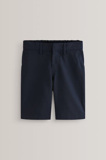 Navy Regular Waist Flat Front Shorts (3-14yrs)