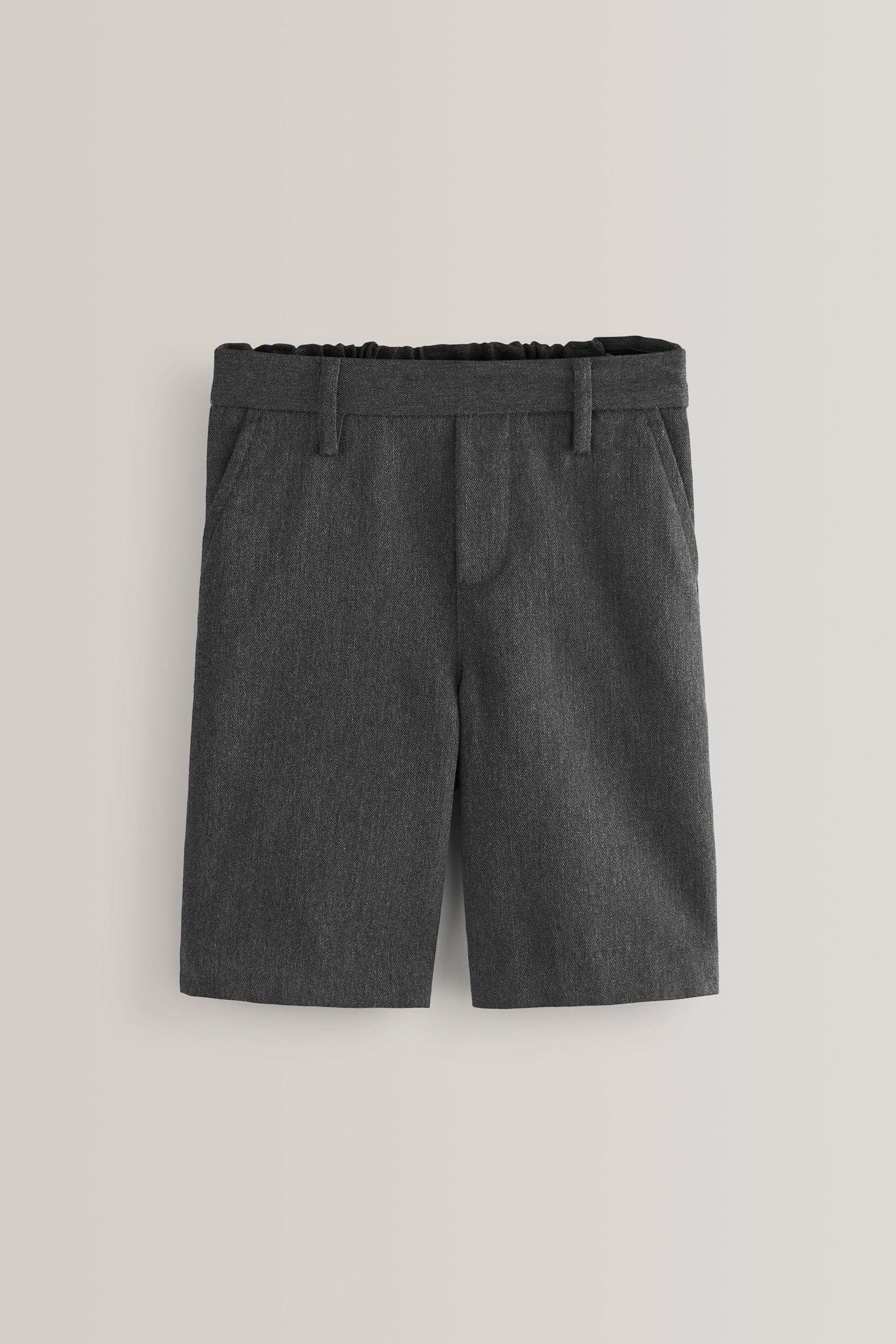 Buy Grey Regular Pull-On Waist Flat Front Shorts (3-14yrs) from the ...