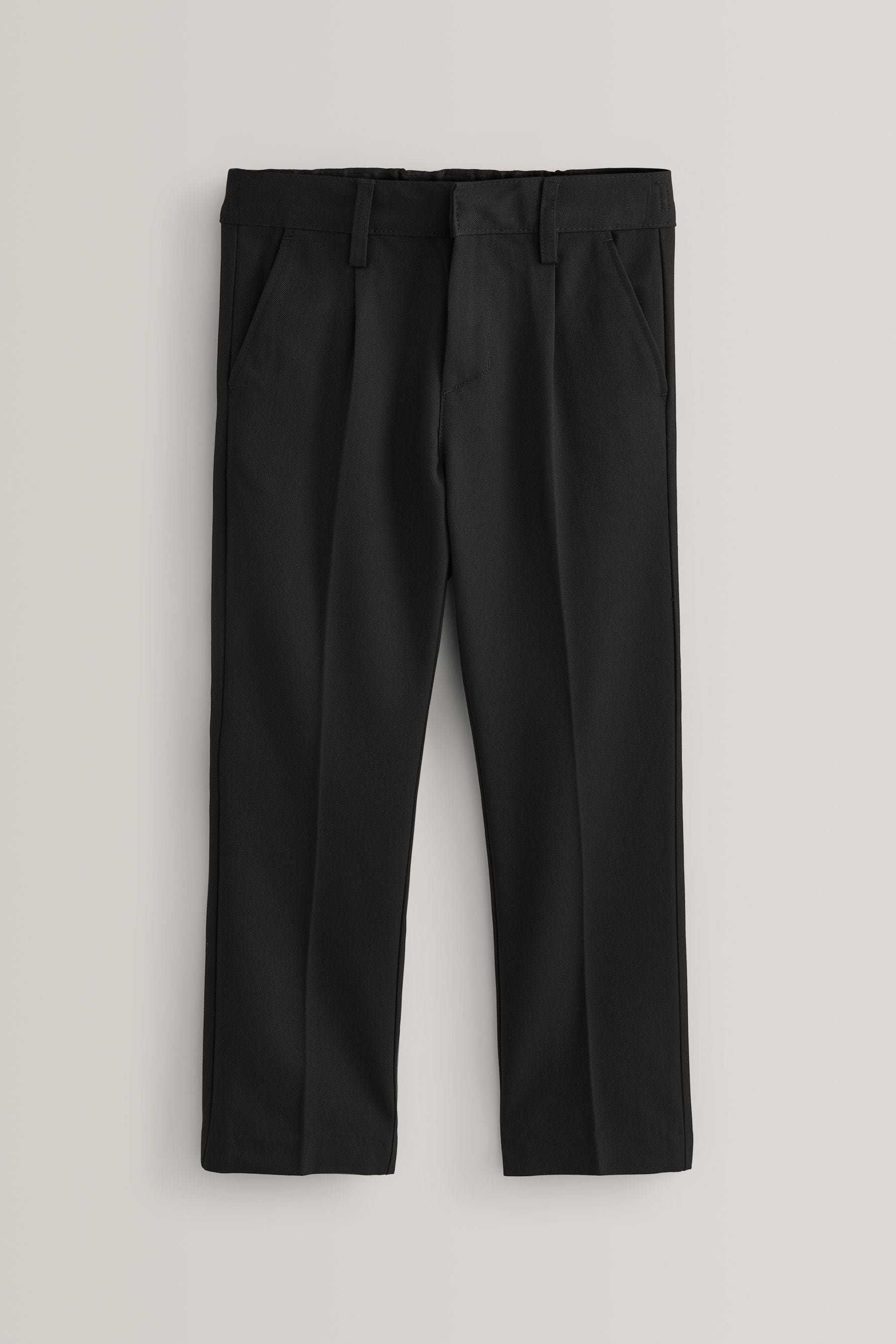 Buy Black Regular Waist School Pleat Front Trousers (3-17yrs) from the ...