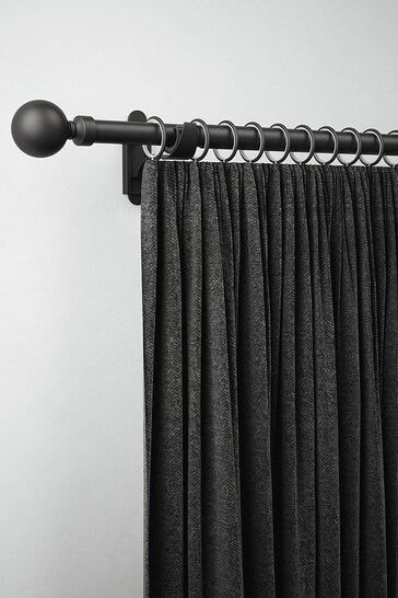 Black 10 Pack 28mm Diameter Metal Curtain Pole Rings