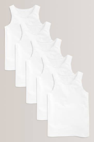 White Lace 5 Pack Vests (1.5-16yrs)