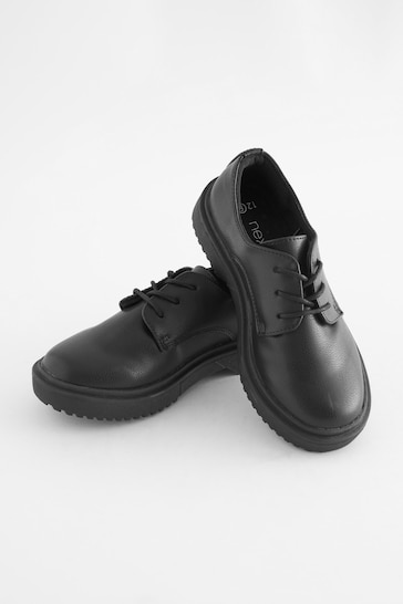 Black Standard Fit (F) School Chunky Lace-Up Shoes