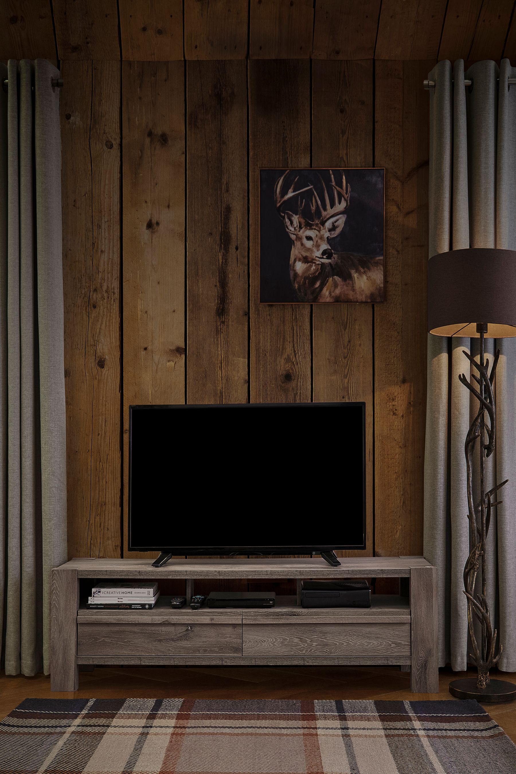 Rustic tv sales stand 65 inch