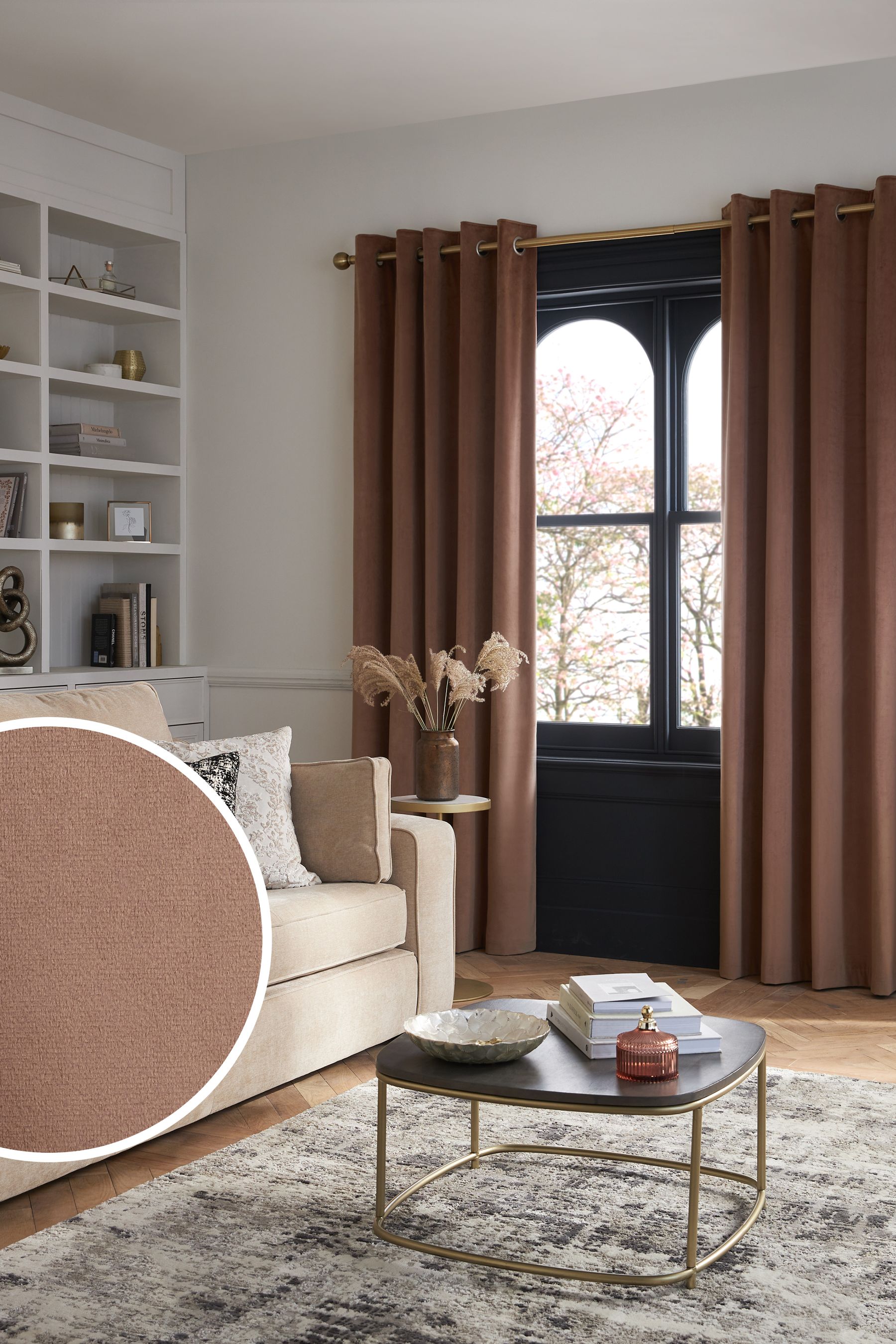 Mocha and online grey living room