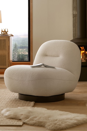 Buy Soft Cosy Bouclé Ivory Natural Otis Swivel Accent Chair from the Next  UK online shop