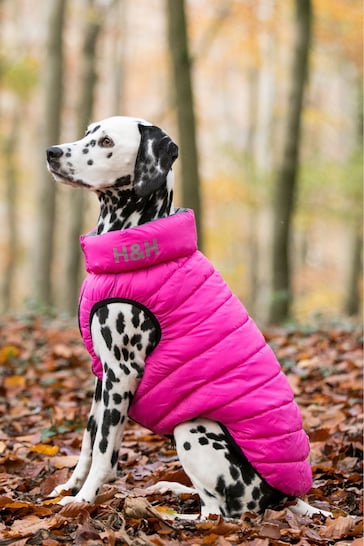 Pink Hugo & Hudson Reversible Padded Dog Coat
