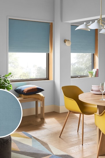 Blue Ready Made Textured Blackout Roller Blind