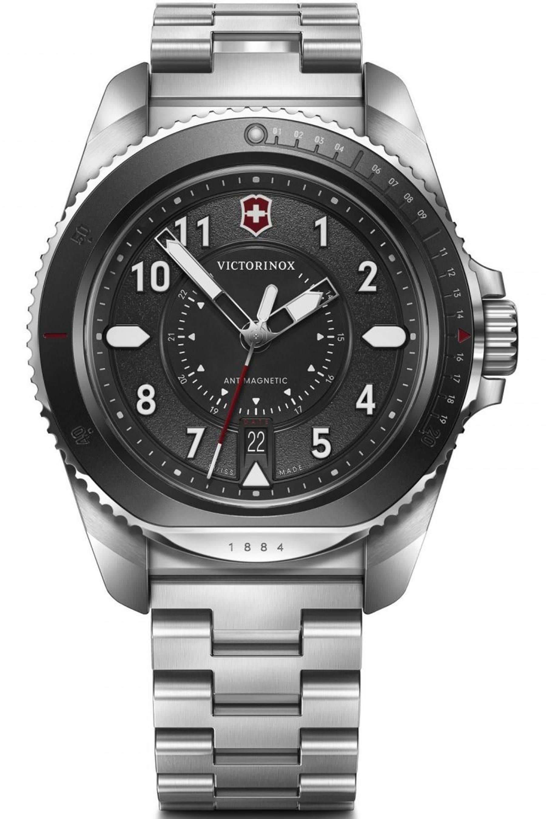 Victorinox silver tone analogue watch best sale