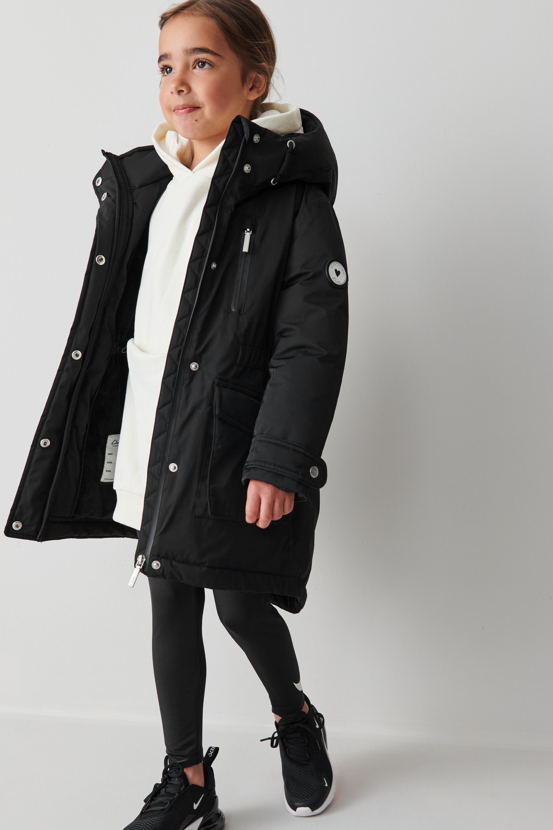 Buy Clarks Black Waterproof Girls Parka Coat from the Next UK