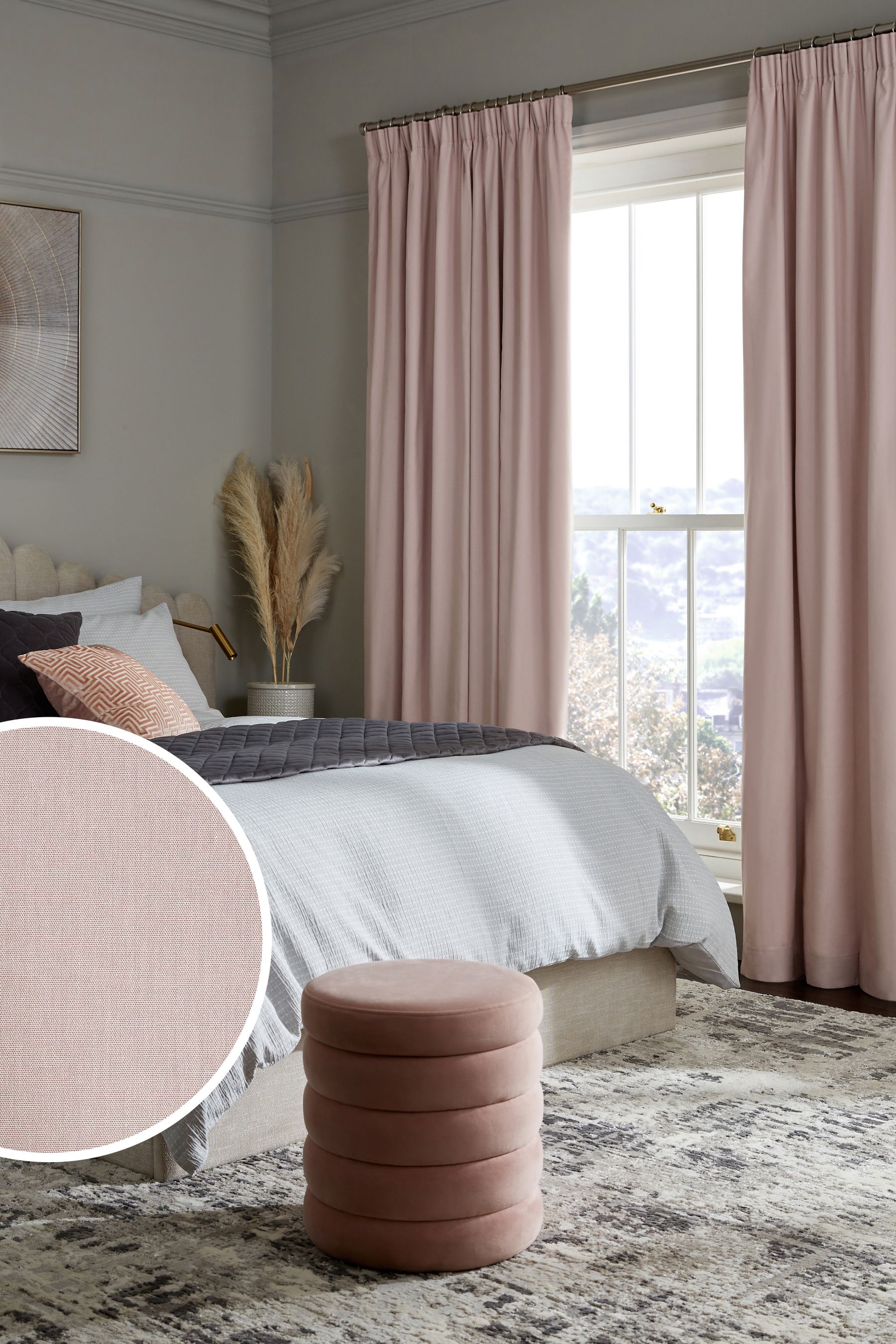 Dusky pink outlet curtains