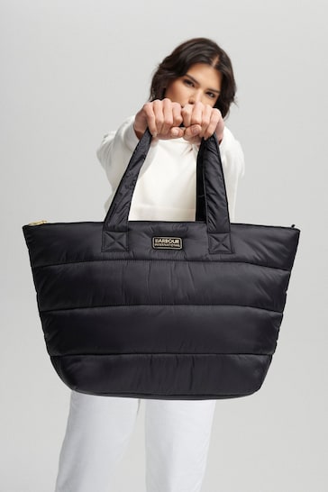 Barbour® International Black Monaco Large Quilt Tote Bag