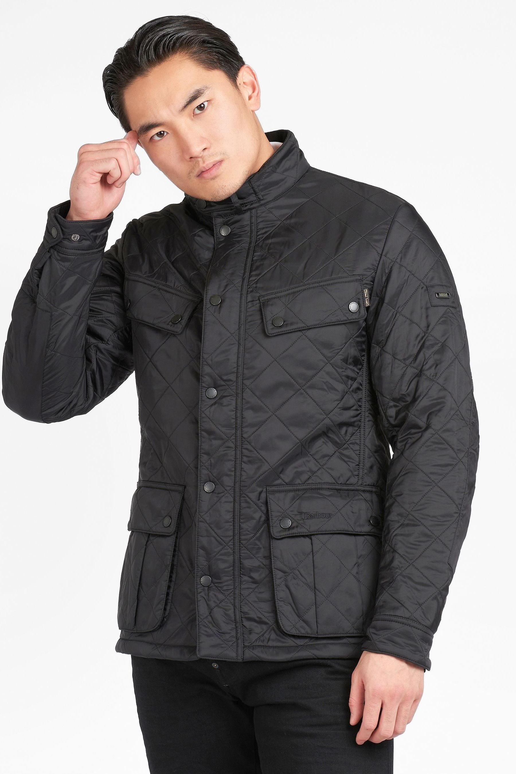 Buy Barbour International Ariel Polar Quilt Black Jacket from the