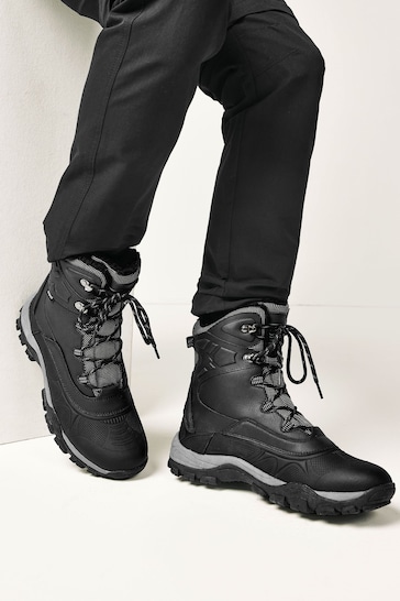Black Waterproof Tall Snow Boots