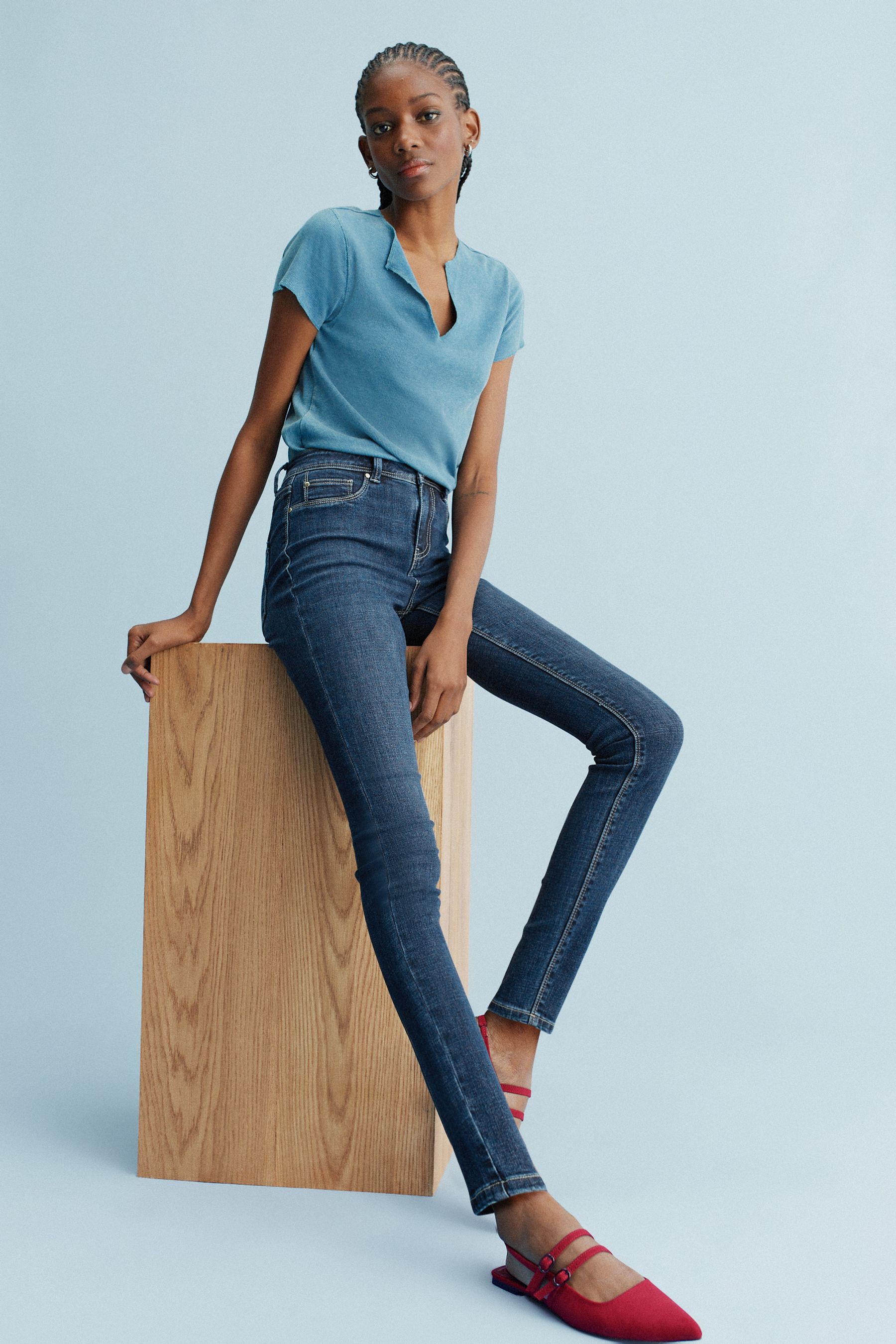 Stretch denim leggings hotsell