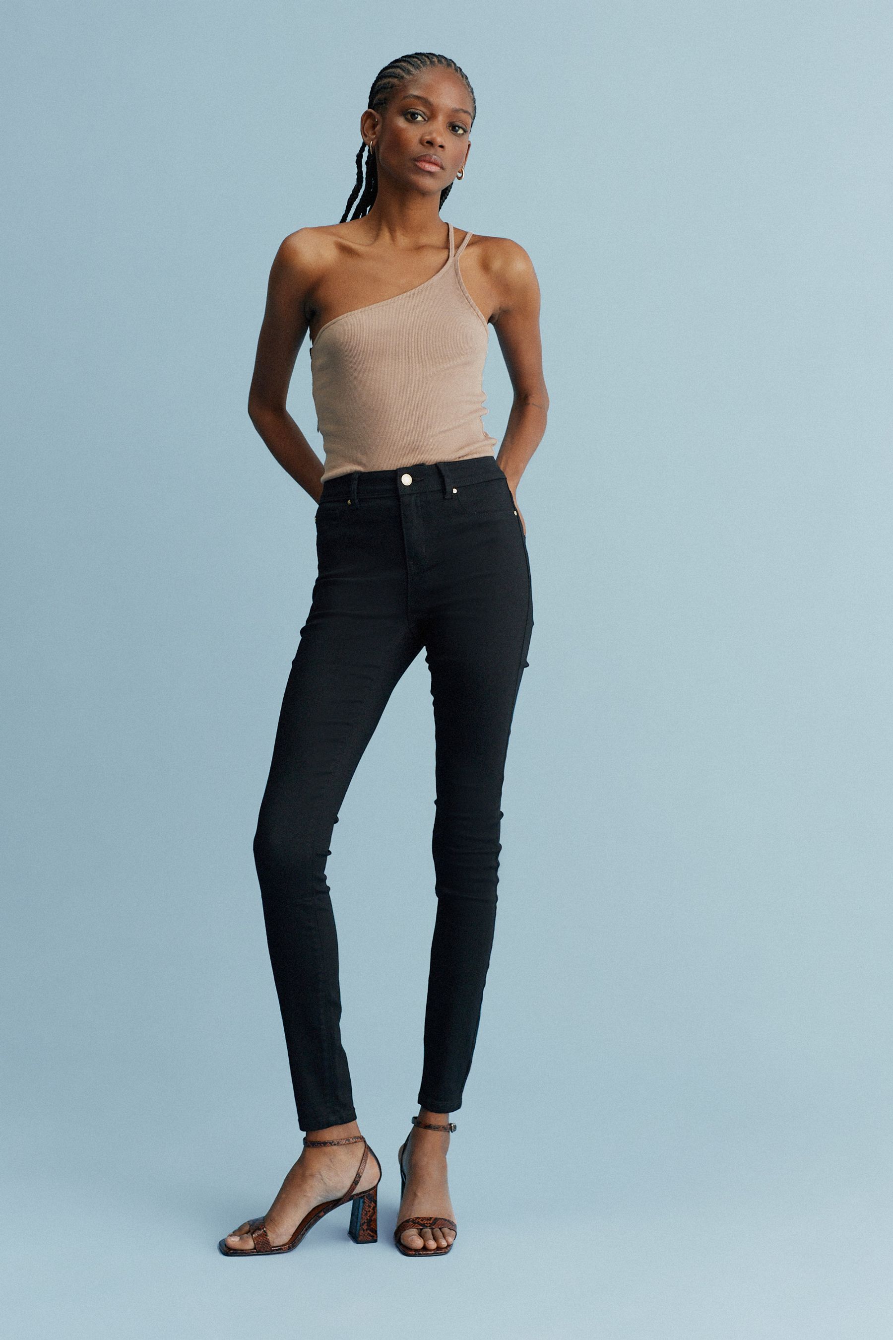 Black Power Stretch Denim Leggings