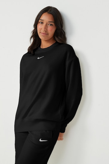 Nike Black Oversized Mini Swoosh Sweatshirt